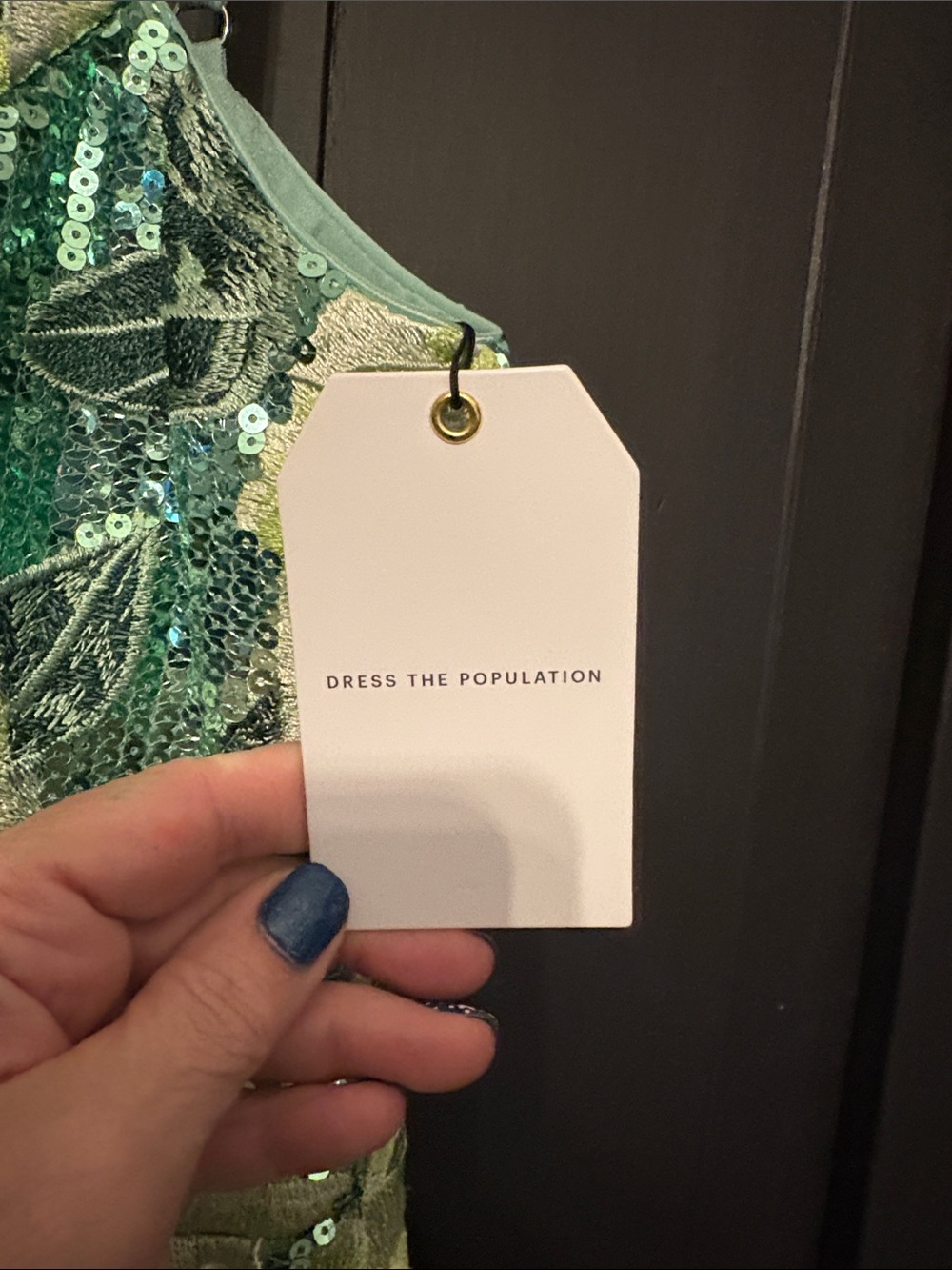 Dress the Population Green and Yellow Floral Sequin Midi Dress - Picture 5 of 9